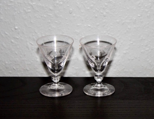 2 st slipade snapsglas