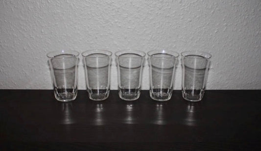 5st vattenglas med slipad kant