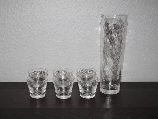 Karaff med 6 glas från Ekenäs Glasbruk